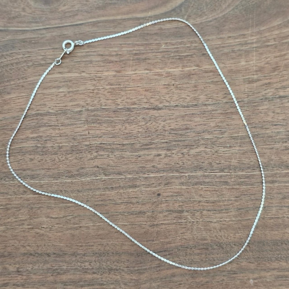 Vintage Silver Serpentine S-Link Chain Necklace 16 Inch Minimalist Dainty Korea